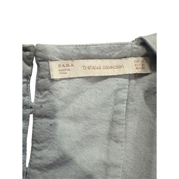 Zara Floral Embroidered Light Blue Dress size M - Picture 3 of 9